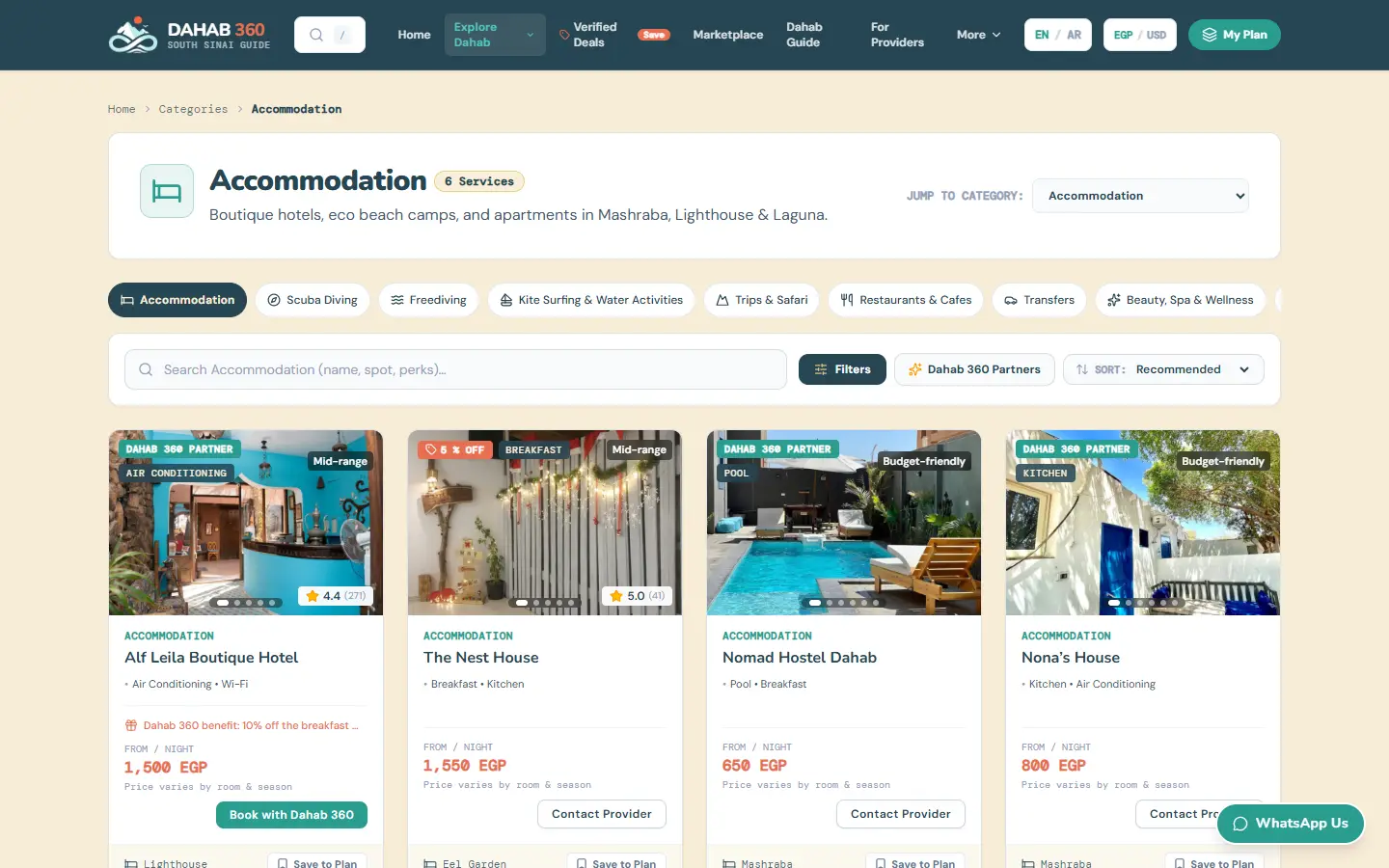 Accommodation – Dahab 360